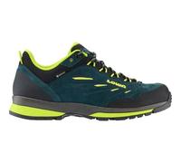 Lowa Wanderschuhe Delago Low GTX (Trekking, Veloursleder, wasserdicht) 2025 petrolblau/limonengrün Herren, Größe Euro (US) 44 (10,5)
