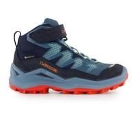 Lowa Wanderschuhe Maddox Pro Mid GTX Velcro Junior (Textil/Veloursleder, Klettverschluss, wasserdicht) navyblau/rauchblau Kinder, Größe Euro (US) 28 (11)