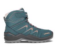 Lowa Winterschuhe Maddox Warm Mid GTX (Textil/Synthetik, wasserdicht) 2024 petrol/rosa Kinder, Größe Euro (US) 31 (13,5)