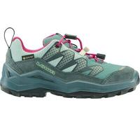 Lowa Wanderschuhe Maddox Pro Low GTX Junior (Textil/Veloursleder, wasserdicht) petrol/pink Kleinkinder, Größe Euro (US) 25 (9)