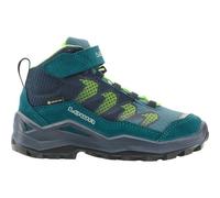 Lowa Wanderschuhe Maddox Pro Mid GTX Velcro Junior (Textil/Veloursleder, Klettverschluss, wasserdicht) petrolgrün/limone Kinder, Größe Euro (US) 30 (13)