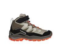 Lowa Wanderschuhe Maddox Pro Mid GTX Velcro Junior (Textil/Veloursleder, Klettverschluss, wasserdicht) olivgrün/schwarz Kinder, Größe Euro (US) 28 (11)