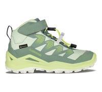Lowa Wanderschuhe Maddox Pro Mid GTX Velcro Junior (Textil/Veloursleder, Klettverschluss, wasserdicht) rauchgrün/mintgrün Kinder, Größe Euro (US) 30 (13)
