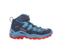 Lowa Wanderschuhe Maddox Pro Mid GTX Velcro Junior (Textil/Veloursleder, Klettverschluss, wasserdicht) petrolgrün/limone Kinder, Größe Euro (US) 36 (4,5)