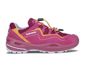 Lowa Multifunktionsschuhe Robin EVO GTX Low (wasserdicht, Veloursleder) fuchsiapink/mango Mädchen, Größe Euro (US) 38 (6)