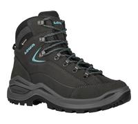 LOWA Women's RENEGADE EVO GTX MID Ws Wide asphalt/türkis trekking boots - schwarz Größe EU: 44,5