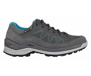Lowa Wander-Travelschuhe Toro Pro Low GTX (Velours-Nubukleder, wasserdicht) graphitegrau/arktisblau Damen, Größe Euro (US) 38 (7)
