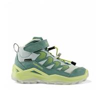 Lowa Wanderschuhe Maddox Pro Mid GTX Velcro Junior (Textil/Veloursleder, Klettverschluss, wasserdicht) rauchgrün/mintgrün Kinder, Größe Euro (US) 35 (3,5)