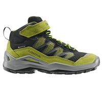 Lowa Wanderschuhe Maddox Pro Mid GTX Velcro Junior (Textil/Veloursleder, Klettverschluss, wasserdicht) schwarz/limone Kinder, Größe Euro (US) 24 (8)