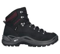 Lowa Wanderschuhe Renegade Mid GTX (All-Terrain, Nubukleder, wasserdicht) schwarz/bordeaux Damen, Größe Euro (US) 38 (7)