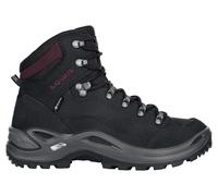 Lowa Wanderschuhe Renegade Mid GTX (All-Terrain, Nubukleder, wasserdicht) schwarz/bordeaux Damen, Größe Euro (US) 37 (6)