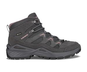 Lowa Wanderschuhe Sirkos Evo GTX Mid (wasserdicht) graphitgrau/altrosa Damen, Größe Euro (US) 37 (6)