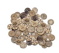 Lowats Kokosknöpfe 200 Stück Knöpfe zum Annähen Kokosnus Schale Knöpfe Holzknöpfe Vintage Knöpfe Gemischt Holzknöpfe Knöpfe Holz Vintage Holz Nähen Knöpfe Holzknopf für Nähen Handwerk