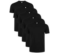 Lower East Basic Rundhals T-Shirts für Herren (5er Pack - 10er Pack) aus 100% Baumwolle I T-Shirt für Herren, Herren T-Shirt in vielen Farben, Schwarz, S