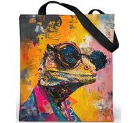 Loxato Tote Bag Damen Samt - Stofftasche mit Reißverschluss Innentasche | Samtgewebe, Jutebeutel, Stoffbeutel, Schultertasche Damen Groß, Aesthetic, Bedruckt, B37 H42 cm