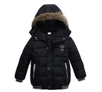 LPATTERN Junge Winter warme Baumwollkleidung Winterjacke, Schwarz, 116(Fabrikgröße: 120)