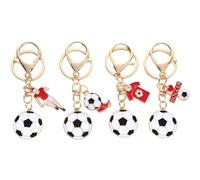 Lpitoy 4-teiliges Fußball-schlüsselanhänger-Set, Fußballtrikot-anhänger, Fußball-schlüsselanhänger Für Fußballfans, Rucksack, Handtasche Oder Autoschlüssel.