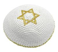 Lpitoy Gestrickte Kippa, Jüdische Kippa, Yarmulke, Schädelkappe, Handgefertigt, Gestrickte Yamaka-mütze Davidstern-Stickerei Für Männer, Jungen Und Kinder