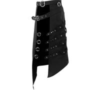 Lpitoy Herren Trend Punk Gothic Asymmetrisches Halbkleid Schottische Kilts Für Männer Röcke Leder Schottische Kleidung Mittelalterliches Schottland Faltenröcke Punkröcke Kontrasttaschen
