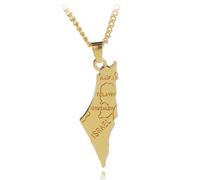 Lpitoy Israel Karte Anhänger Halskette Für Frauen Männer, Modekarte Anhänger Choker Halskette Schmuck, Israel Karte Der Halskette Für Männer Frauen Karte Schmuck Geschenk