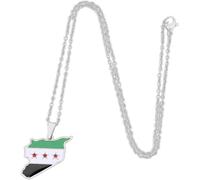 Lpitoy Syrien Karte Flagge Anhänger Halsketten Syrische Flagge Karte Anhänger Freundschaft Halskette Schmuck Für Frauen Männer