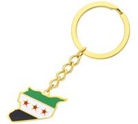 Lpitoy Syrien-Karte-Flagge-schlüsselanhänger, Souvenir-schlüsselanhänger, Metall, Syrien-Karte-Flagge-anhänger, Schlüsselanhänger, Zuhause, Autoschlüssel, Halter Für Männer Und Frauen
