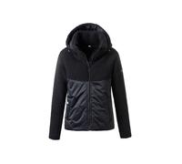 LPO Damen Materialmix Wattierte Steppjacke mit Webpelz - 42 / black