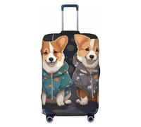 LPSRTWE Reisegepäck-Abdeckung, kratzfest, elastisch, dick, Gepäckschutz, waschbar, für Corgi-Hunde, Kofferhülle, passend für 45,7 - 81,3 cm Gepäck, Schwarz , M