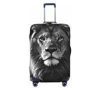 LPSRTWE Reisegepäckabdeckung, kratzfest, elastisch, dick, Gepäckschutz, waschbar, afrikanischer Löwe, schwarz und weiß, Kofferhülle, passend für 45,7 - 81,3 cm Gepäck, Schwarz , XL