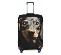 LPSRTWE Reisegepäckabdeckung, kratzfest, elastisch, dick, Gepäckschutz, waschbar, Dackel, Kofferhülle, passend für 45,7 - 81,3 cm Gepäck, Schwarz , L