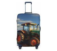 LPSRTWE Reisegepäckabdeckung, kratzfest, elastisch, dick, Gepäckschutz, waschbar, Fantasie-Farm-Traktor-Kofferhülle, passend für 45,7 - 81,3 cm Gepäck, Schwarz , L