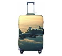 LPSRTWE Reisegepäckabdeckung, kratzfest, elastisch, dick, Gepäckschutz, waschbar, für Flugzeuge, Kampfjets, Kofferhülle, passend für 45,7 - 81,3 cm Gepäck, Schwarz , S