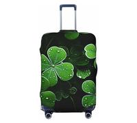 LPSRTWE Reisegepäckabdeckung, kratzfest, elastisch, dick, Gepäckschutz, waschbar, für St. Patricks Day, Blätter, Kofferhülle, passend für 45,7 - 81,3 cm Gepäck, Schwarz , S