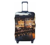 LPSRTWE Reisegepäckabdeckung, kratzfest, elastisch, dick, Gepäckschutz, waschbar, Las Vegas, Nachtsicht, Kofferhülle, passend für 45,7 - 81,3 cm Gepäck, Schwarz , XL