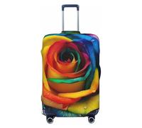 LPSRTWE Reisegepäckabdeckung, kratzfest, elastisch, dick, Gepäckschutz, waschbar, Regenbogen-Rose, Kofferhülle, passend für 45,7 - 81,3 cm Gepäck, Schwarz , XL