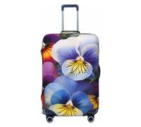 LPSRTWE Reisegepäckabdeckung, kratzfest, elastisch, dick, Gepäckschutz, waschbar, Stiefmütterchen, Perfektion, Kofferhülle, passend für 45,7 - 81,3 cm Gepäck, Schwarz , S