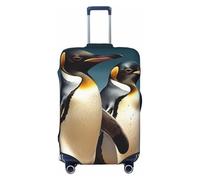LPSRTWE Reisegepäckabdeckung, kratzfest, elastisch, dick, Gepäckschutz, waschbar, stilvolle Tier-Pinguin-Kofferhülle, passend für 45,7 - 81,3 cm Gepäck, Schwarz , M