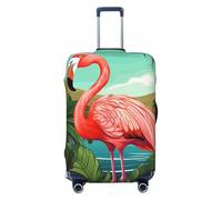 LPSRTWE Reisegepäckabdeckung, kratzfest, elastisch, dick, Gepäckschutz, waschbar, tropischer Flamingo, Kofferhülle, passend für 45,7 - 81,3 cm Gepäck, Schwarz , XL