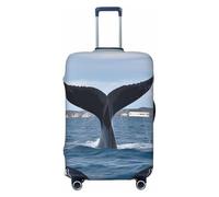 LPSRTWE Reisegepäckabdeckung, kratzfest, elastisch, dick, Gepäckschutz, waschbar, Walschwanz, Kofferhülle, passend für 45,7 - 81,3 cm Gepäck, Schwarz , XL