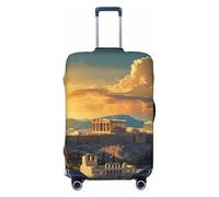 LPSRTWE Reisegepäckhülle, kratzfest, elastisch, dick, Gepäckschutz, waschbar, Akropolis, Stadtbild, Skyline, Kofferhülle, passend für 45,7 - 81,3 cm Gepäck, Schwarz , M