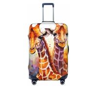 LPSRTWE Reisegepäckhülle, kratzfest, elastisch, dick, Gepäckschutz, waschbar, Aquarell-Giraffen, Kofferhülle, passend für 45,7 - 81,3 cm Gepäck, Schwarz , M