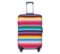 LPSRTWE Reisegepäckhülle, kratzfest, elastisch, dick, Gepäckschutz, waschbar, bunte mexikanische Streifen, Kofferhülle, passend für 45,7 - 81,3 cm Gepäck, Schwarz , L