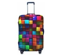 LPSRTWE Reisegepäckhülle, kratzfest, elastisch, dick, Gepäckschutz, waschbar, bunte Würfel, Kofferhülle, passend für 45,7 - 81,3 cm Gepäck, Schwarz , XL