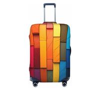 LPSRTWE Reisegepäckhülle, kratzfest, elastisch, dick, Gepäckschutz, waschbar, buntes Brett, Kofferhülle, passend für 45,7 - 81,3 cm Gepäck, Schwarz , M