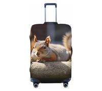LPSRTWE Reisegepäckhülle, kratzfest, elastisch, dick, Gepäckschutz, waschbar, Eichhörnchen, einfach zu legen, Kofferhülle, passend für 45,7 - 81,3 cm Gepäck, Schwarz , L