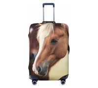 LPSRTWE Reisegepäckhülle, kratzfest, elastisch, dick, Gepäckschutz, waschbar, entzückende Pferdekofferhülle, passend für 45,7 - 81,3 cm Gepäck, Schwarz , XL