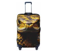 LPSRTWE Reisegepäckhülle, kratzfest, elastisch, dick, Gepäckschutz, waschbar, gelber Schlangenkoffer, passend für 45,7 - 81,3 cm Gepäck, Schwarz , XL