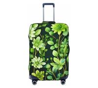 LPSRTWE Reisegepäckhülle, kratzfest, elastisch, dick, Gepäckschutz, waschbar, Gepäckhüllen, grünes Blumenmuster, passend für 45,7 - 81,3 cm Gepäck, Schwarz , L