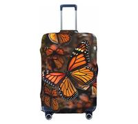 LPSRTWE Reisegepäckhülle, kratzfest, elastisch, dick, Gepäckschutz, waschbar, Monarch-Schmetterlinge, Kofferhülle, passend für 45,7 - 81,3 cm Gepäck, Schwarz , L