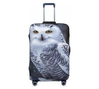 LPSRTWE Reisegepäckhülle, kratzfest, elastisch, dick, Gepäckschutz, waschbar, Motiv: Arctic Owl Kofferhülle, passend für 45,7 - 81,3 cm Gepäck, Schwarz , S